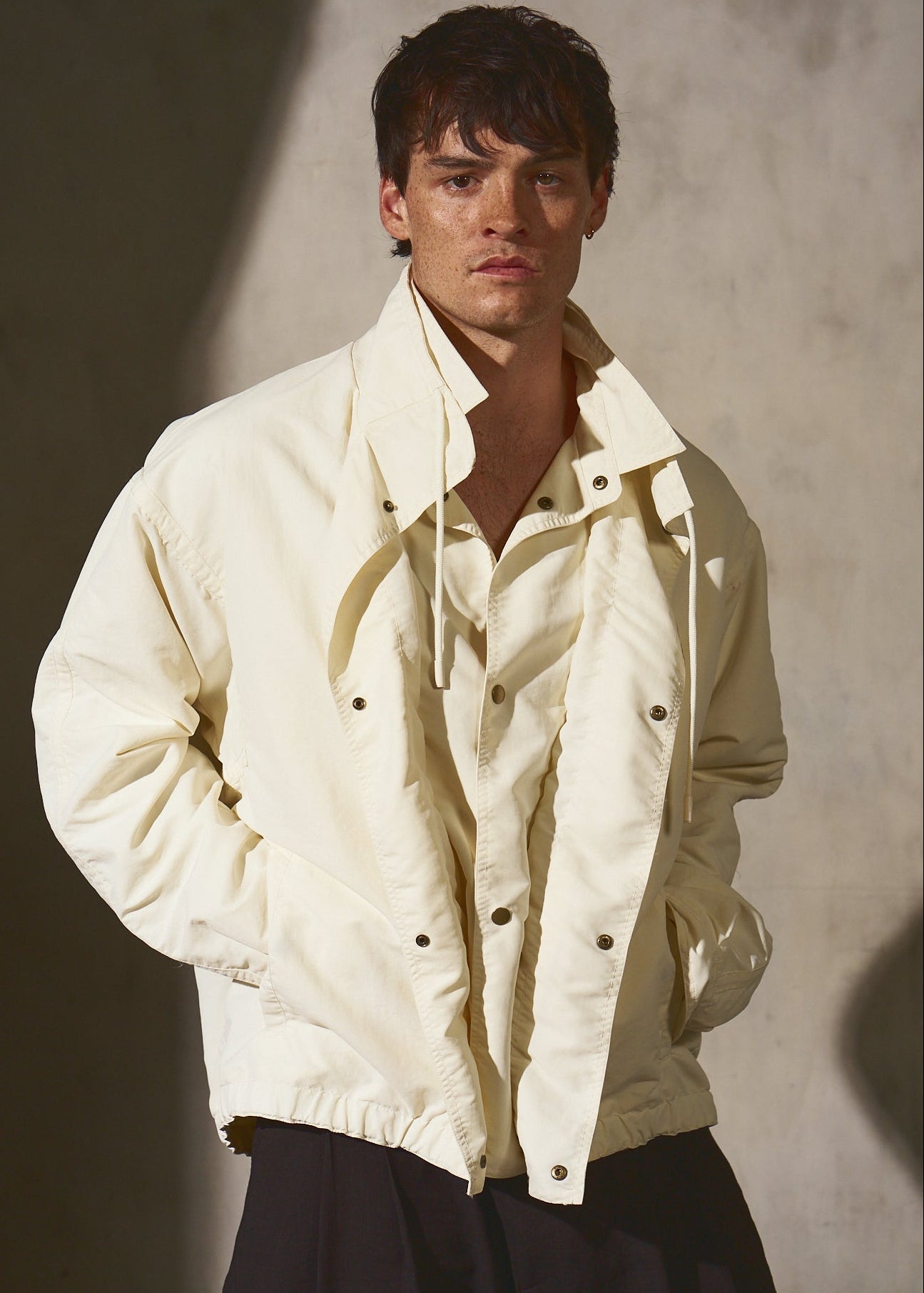 DOUBLE FRONT BOMBER - Cream