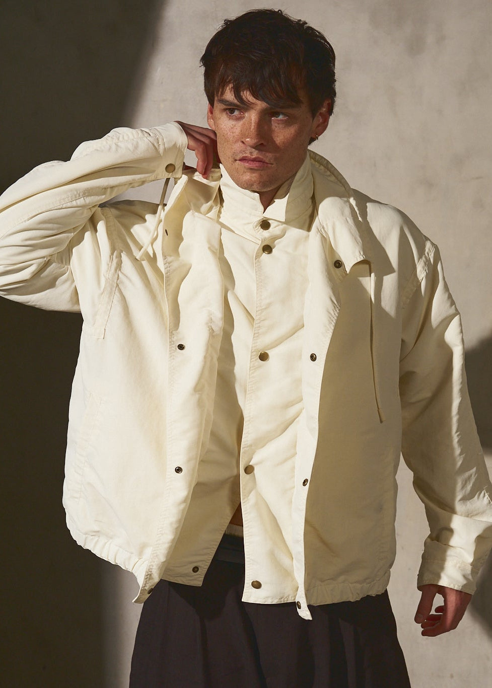 DOUBLE FRONT BOMBER - Cream