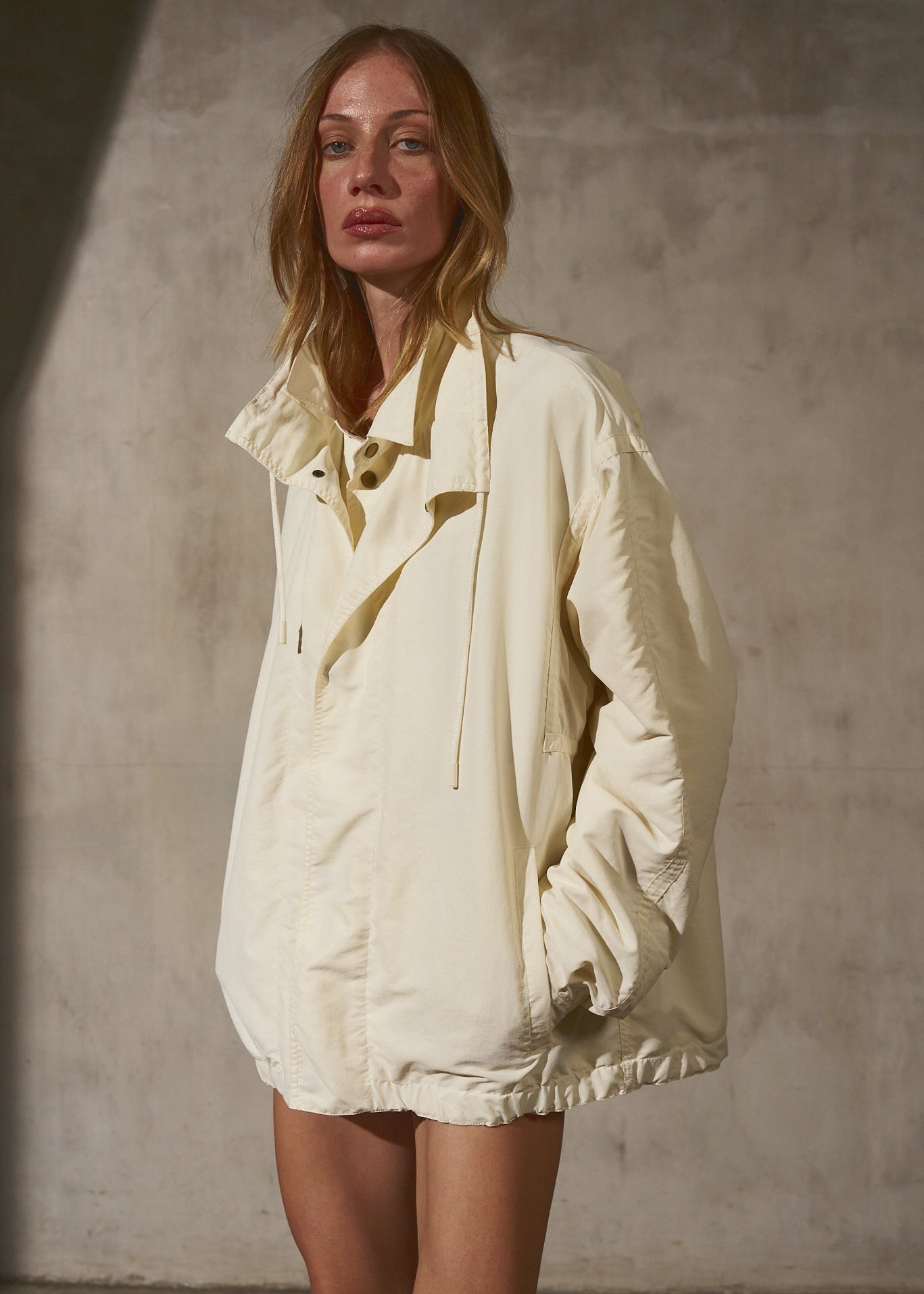 DOUBLE FRONT BOMBER - Cream