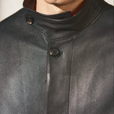DRAWSTRING LEATHER JACKET - Noir