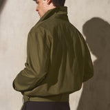 ITALIAN COTTON CROPPED TRENCH - Moss