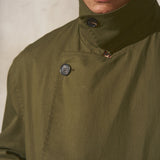 ITALIAN COTTON CROPPED TRENCH - Moss