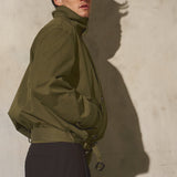 ITALIAN COTTON CROPPED TRENCH - Moss