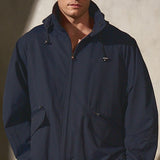 ITALIAN COTTON ZIP BOMBER - Midnight