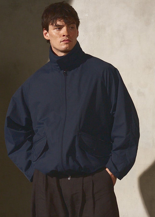 ジャケット・アウター The Prouder Cotton Fright Jacket Italian Cotton Zip Bomber in Midnight | AUTER – Auter