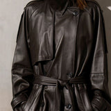 ITALIAN LEATHER TRENCH - Dark Espresso