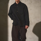 ITALIAN WOOL SHIRT JACKET - Noir