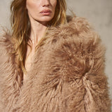 CROPPED HOODED MONGOLIAN - Rosewood