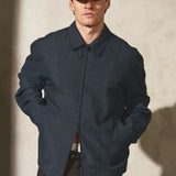 TAB FRONT ZIP JACKET - Midnight