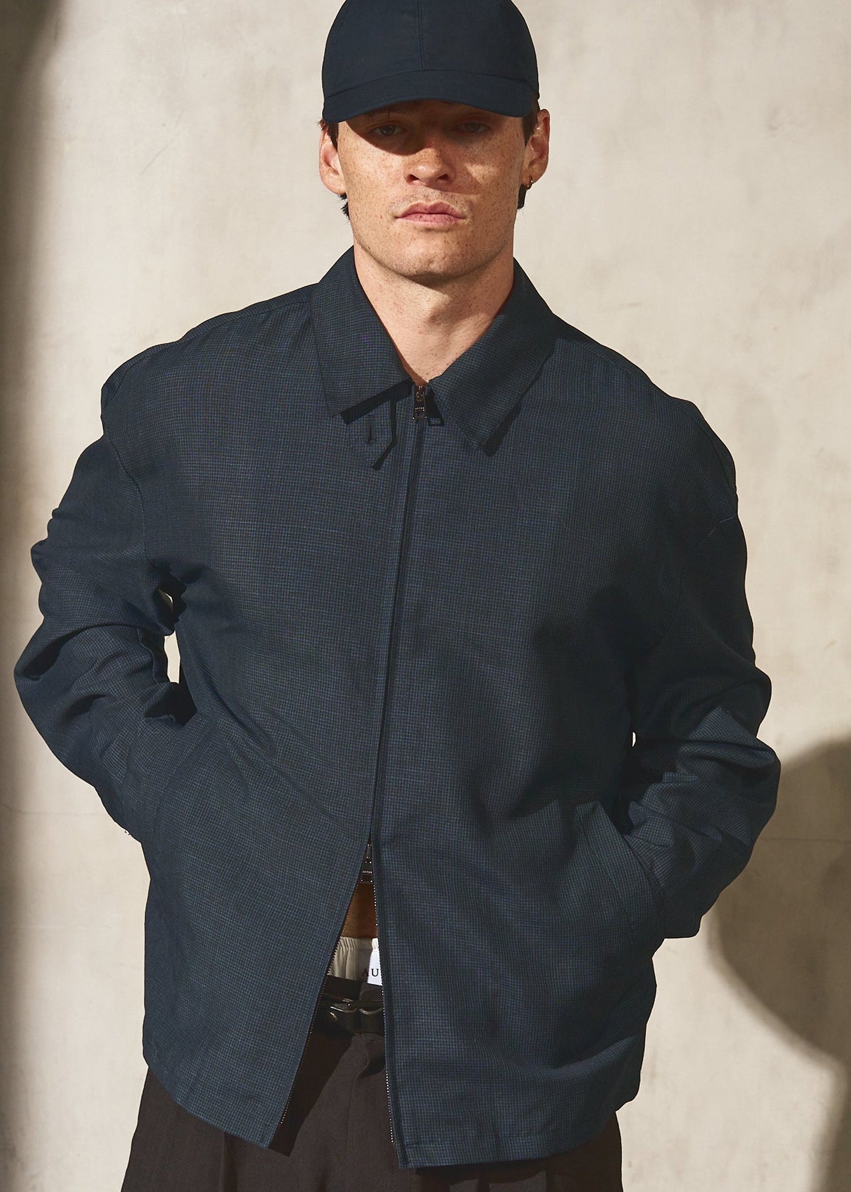 TAB FRONT ZIP JACKET - Midnight