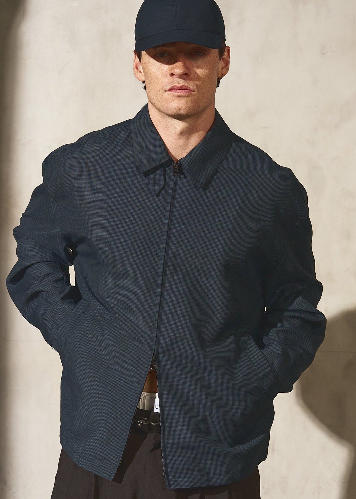 TAB FRONT ZIP JACKET Midnight