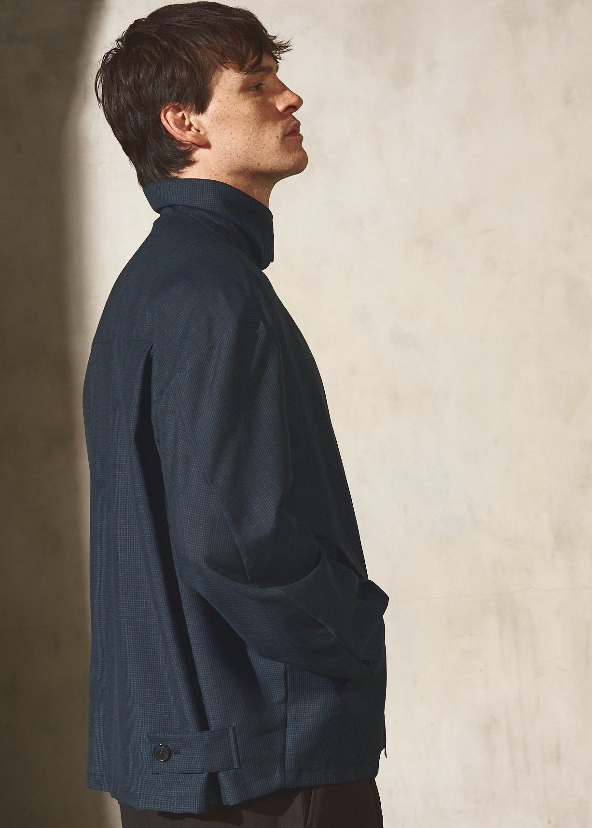 TAB FRONT ZIP JACKET - Midnight