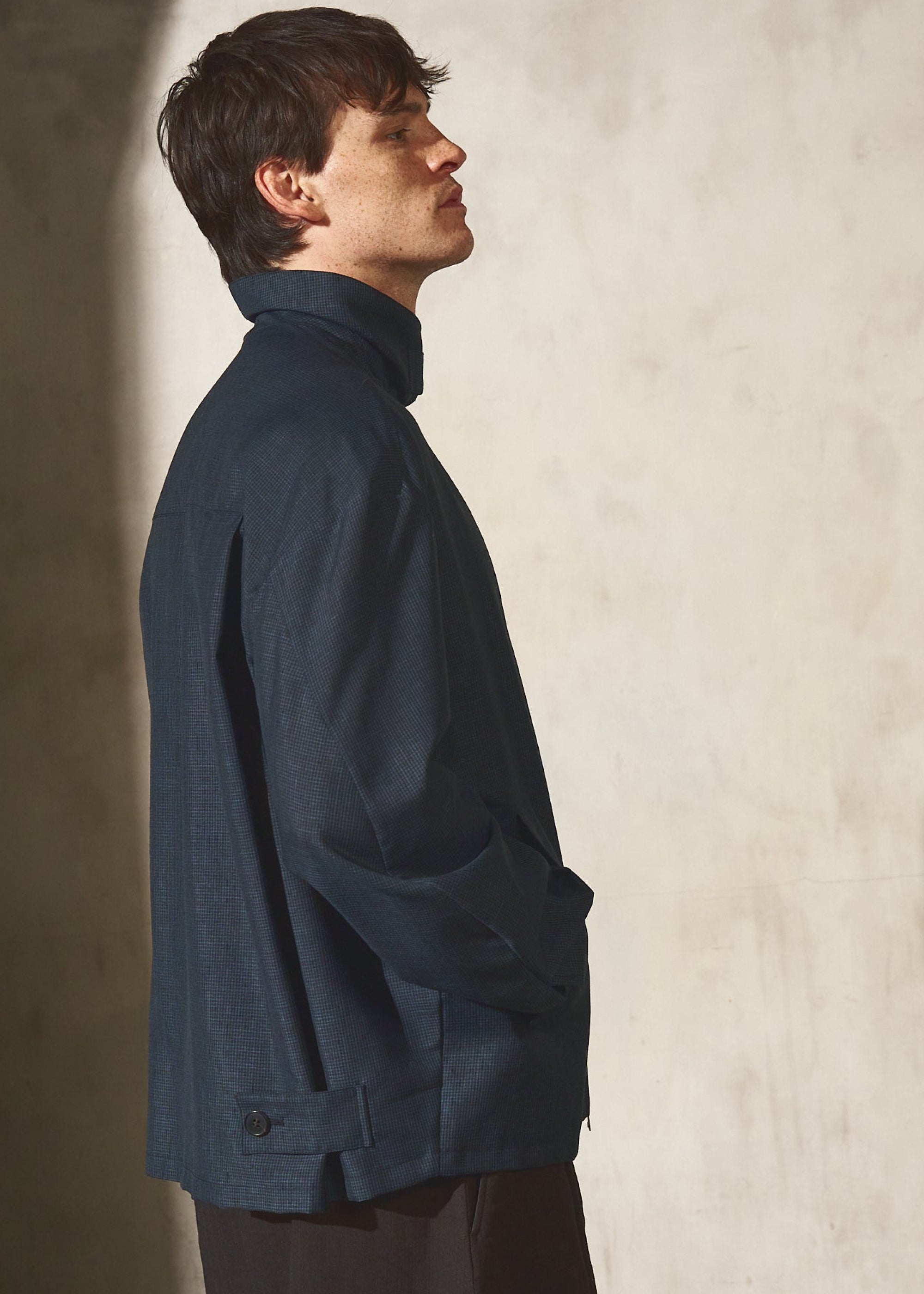 TAB FRONT ZIP JACKET - Midnight
