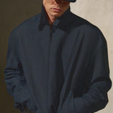 TAB FRONT ZIP JACKET - Midnight