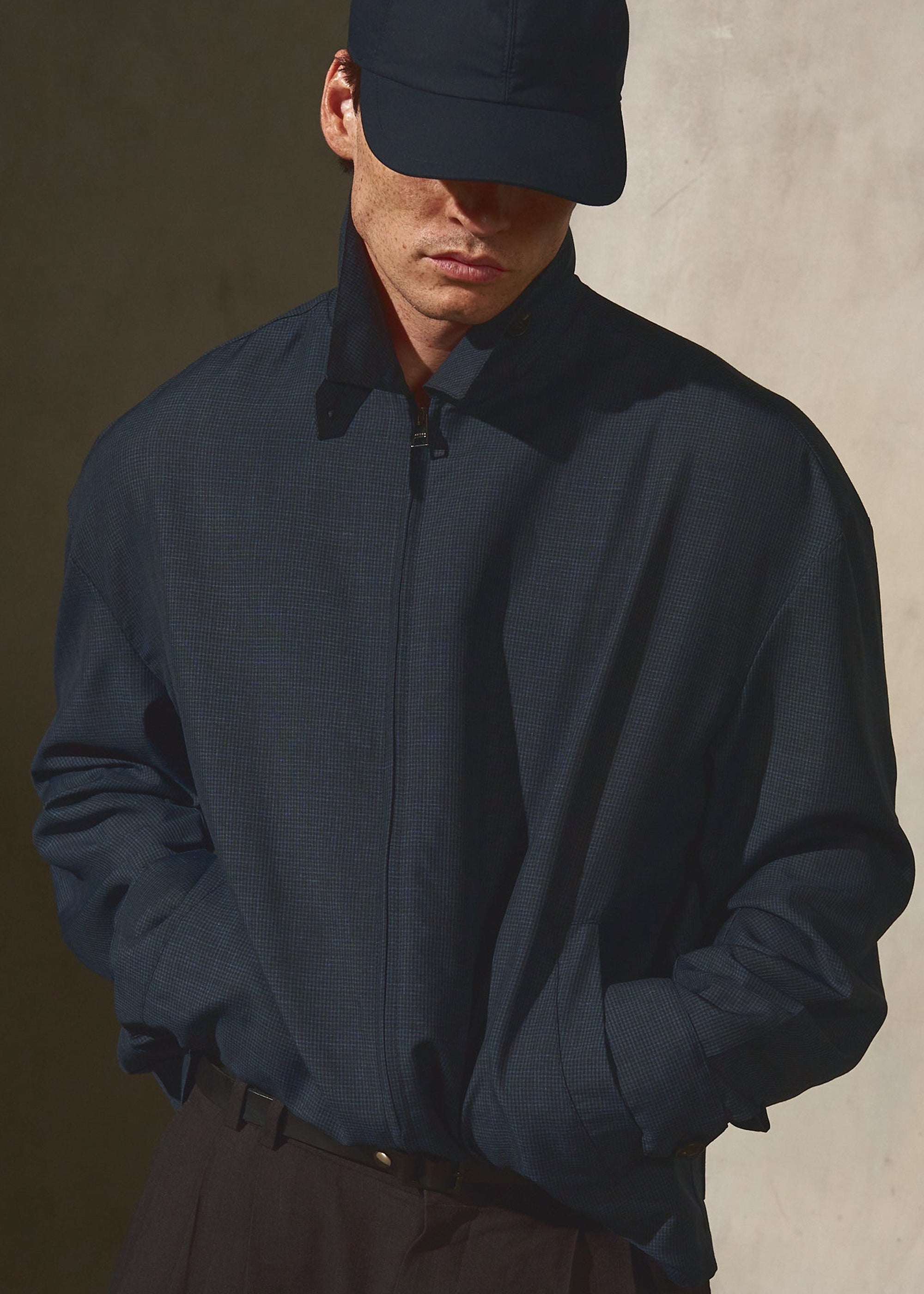 TAB FRONT ZIP JACKET - Midnight