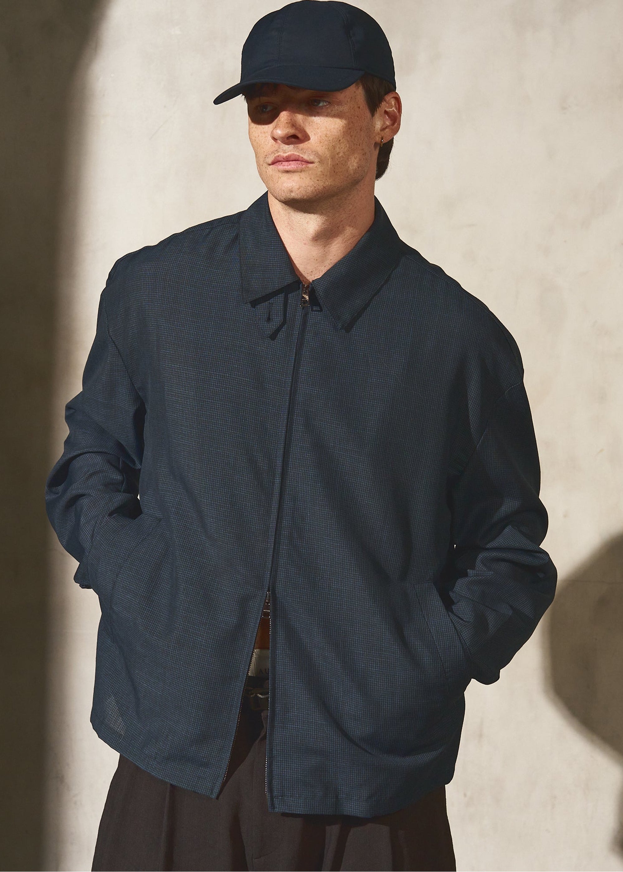 TAB FRONT ZIP JACKET - Midnight