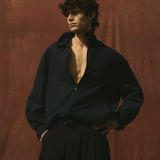 TAB FRONT ZIP JACKET - Midnight