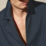 TAB FRONT ZIP JACKET - Midnight
