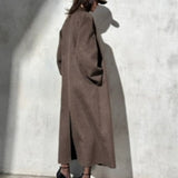 MOHAIR WOOL TOPCOAT - Mocha