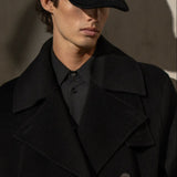 CASHMERE WOOL PEACOAT - Noir