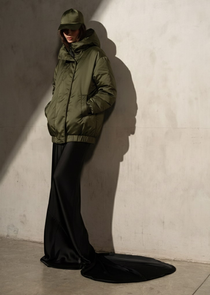 SATEEN BOMBER Army