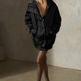 SATEEN BOMBER - Noir