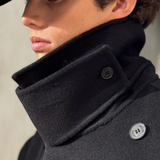 CASHMERE WOOL PEACOAT - Noir