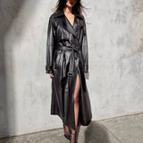 ITALIAN LEATHER TRENCH - Dark Espresso