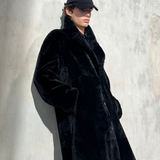 SHEARLING TOP COAT - Noir