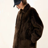 SHEARLING SHIRT JACKET - Espresso