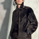 SHEARLING SHIRT JACKET - Espresso