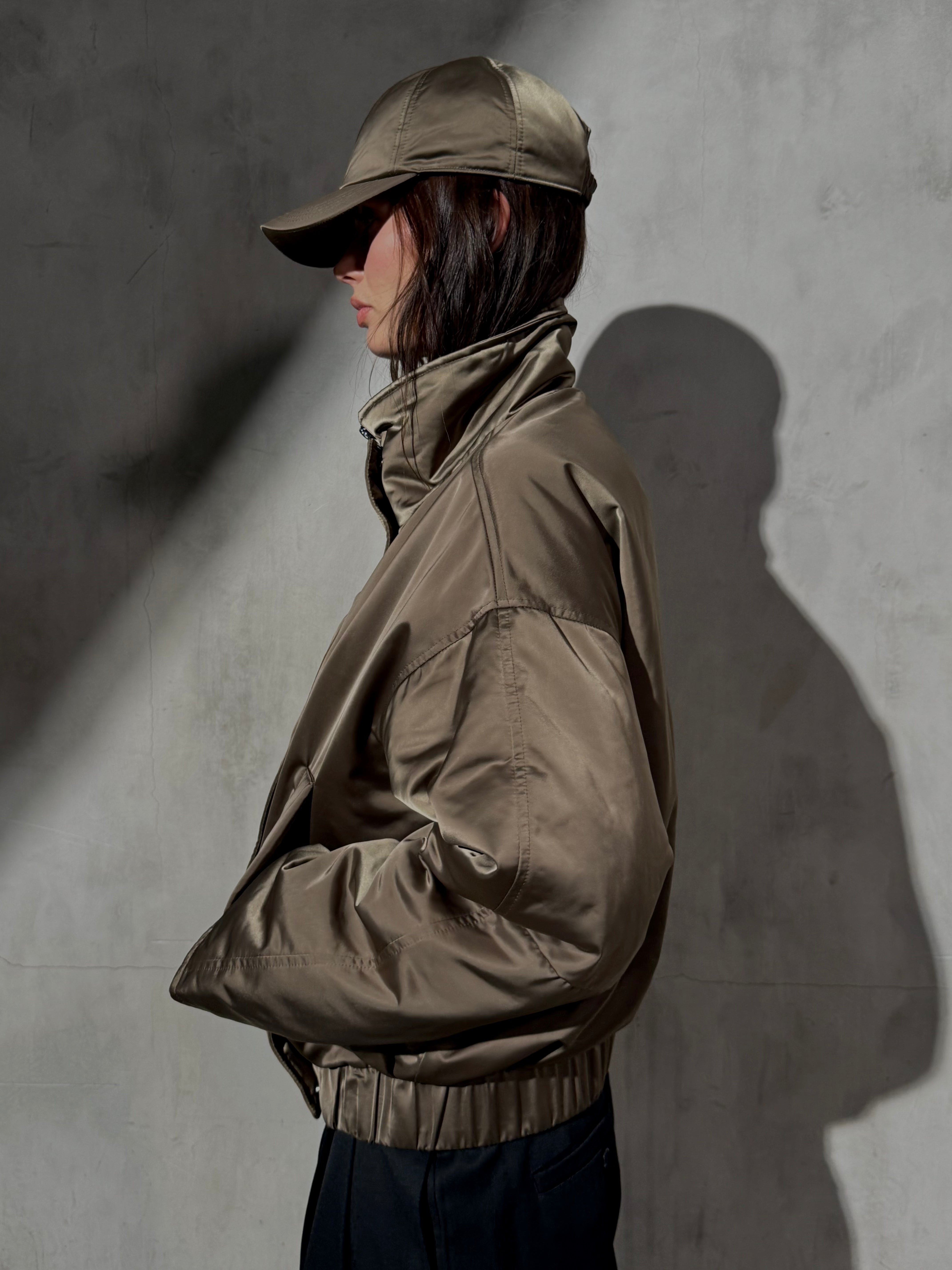 SATEEN BASEBALL CAP - Taupe