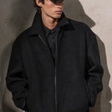 Man wearing an AUTER Italian Woold Zip jacket and AUTER baseball cap 