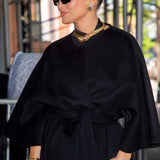 JLO Jennifer lopez Wears AUTER Collarless Cashmere Belted Coat in NYC