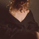 MOHAIR WRAP COAT - Charcoal