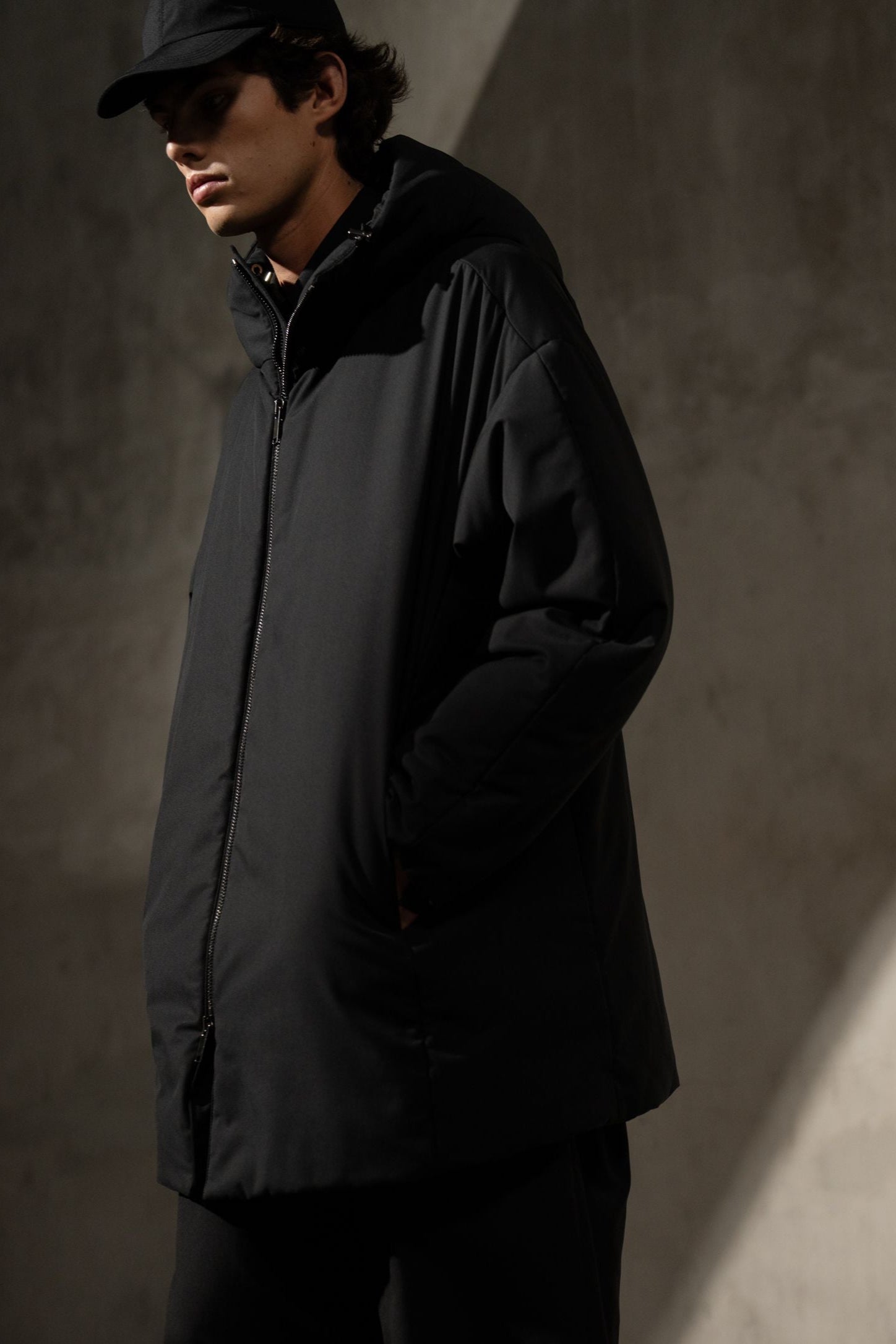 HOODED PUFFER PARKA Noir