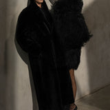 SHEARLING TOP COAT - Noir