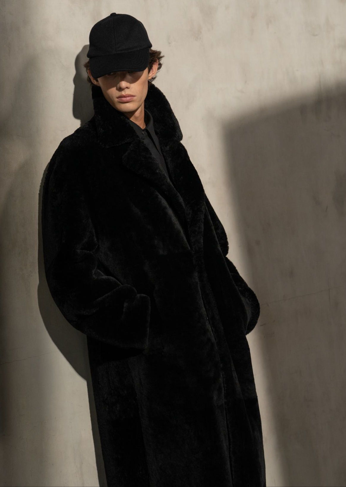 SHEARLING TOP COAT Noir