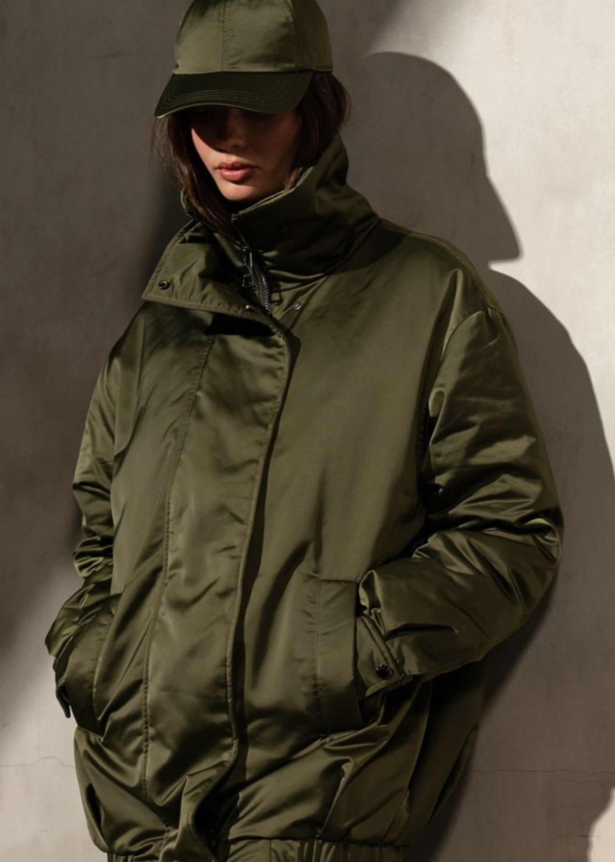 SATEEN BOMBER - Army