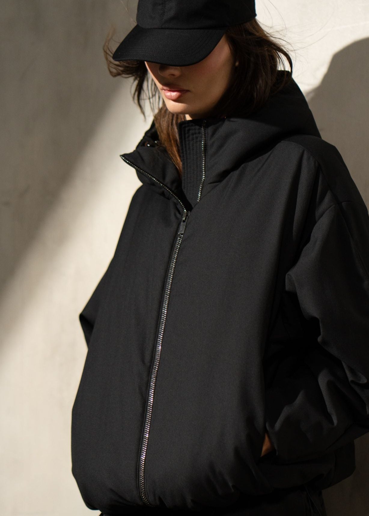 HOODED PUFFER Noir
