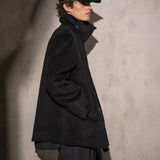 CASHMERE WOOL PEACOAT - Noir