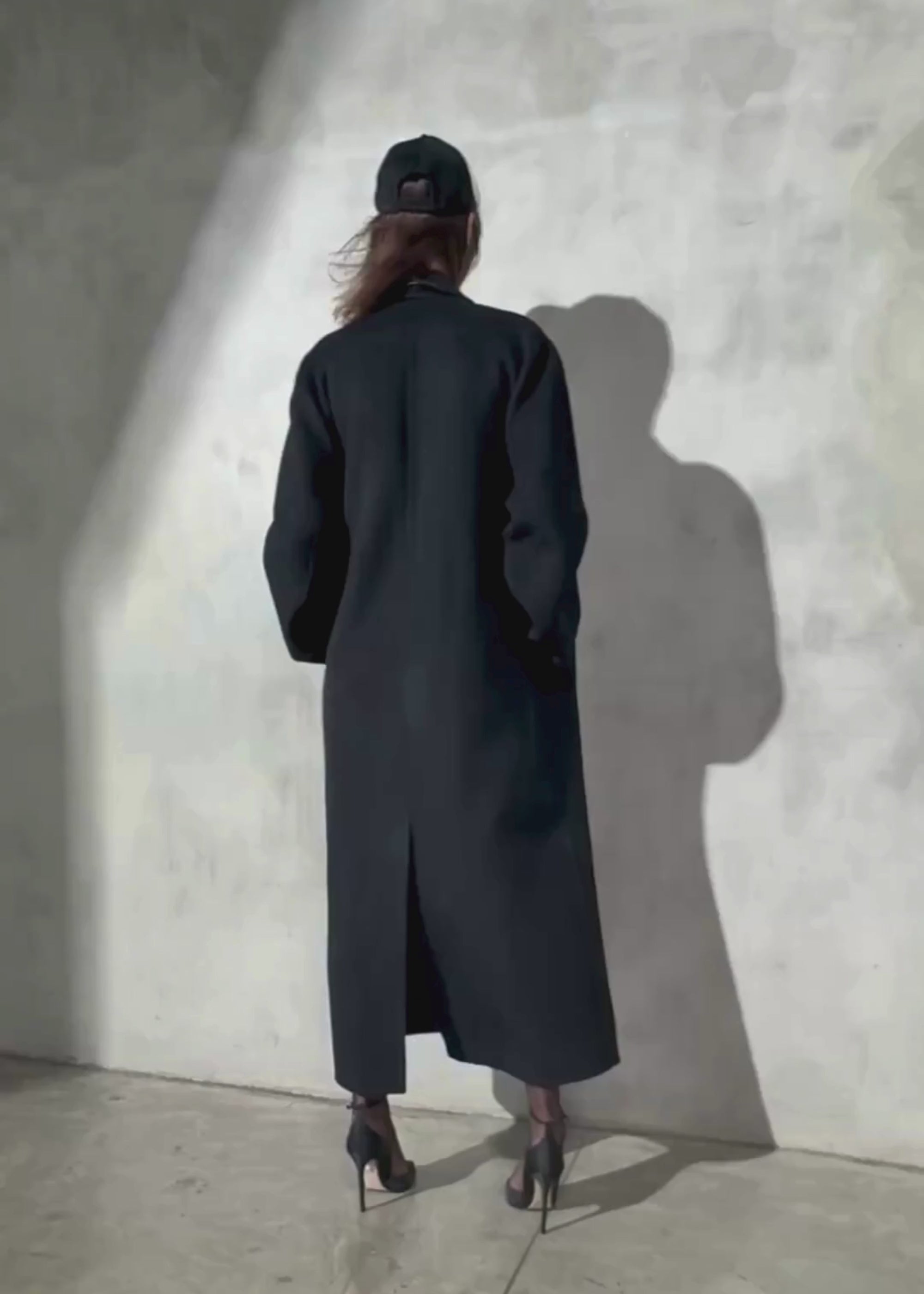 CASHMERE WOOL TOPCOAT - Noir