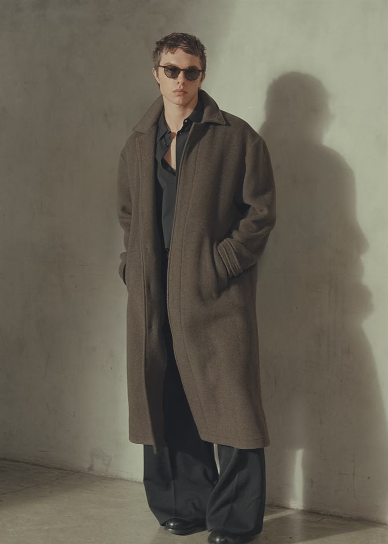 WOOL MAC COAT - Moss