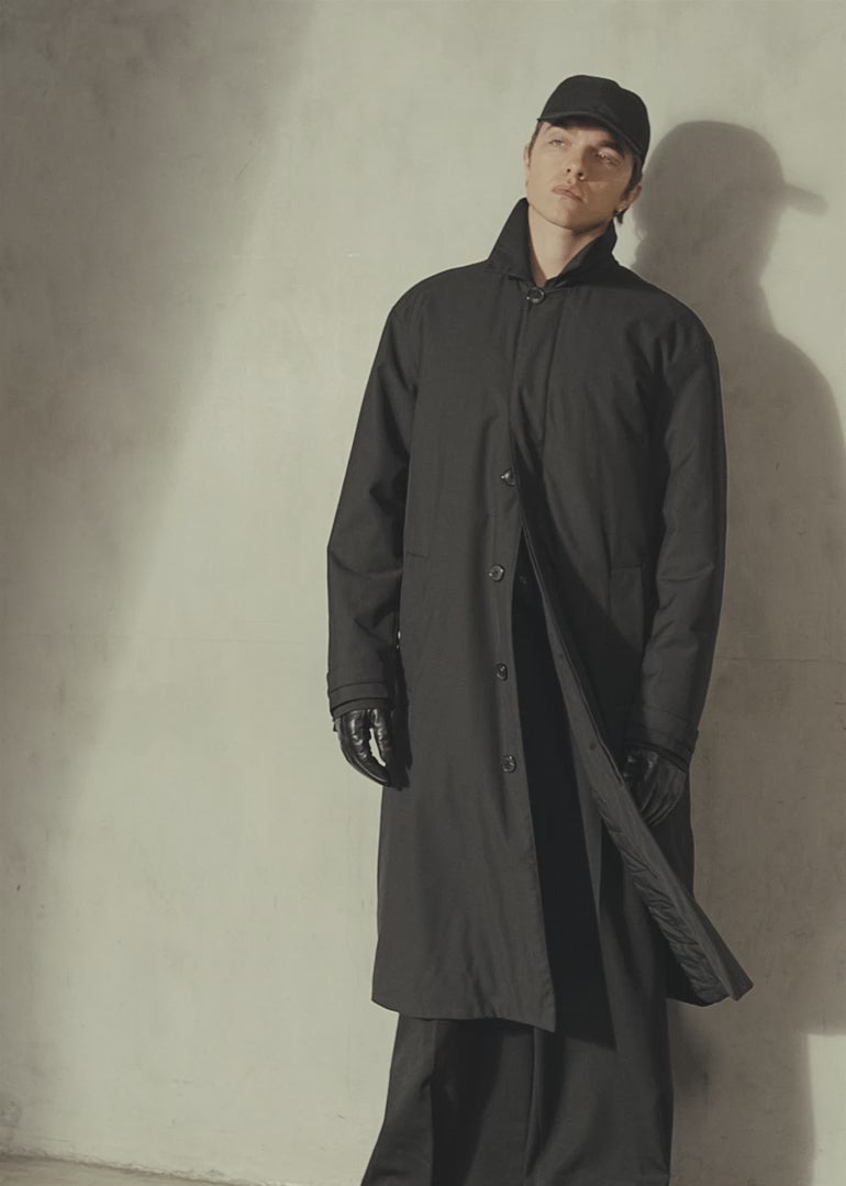 AUTER QUILTED MAC COAT - Noir