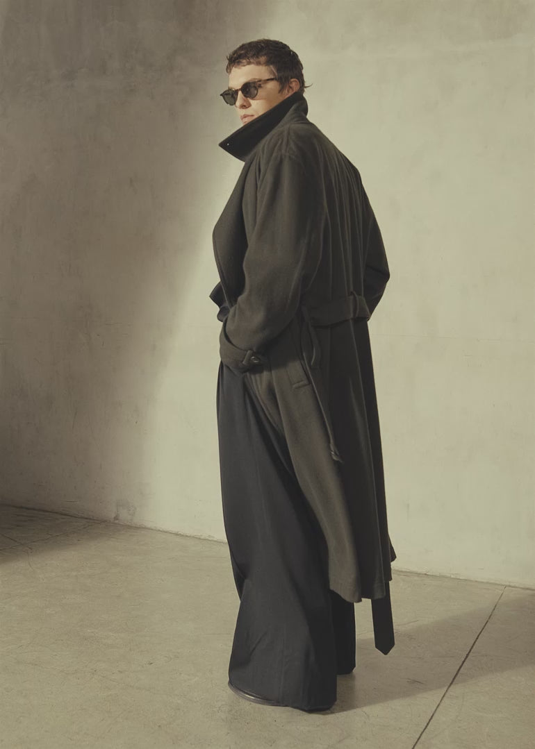 ITALIAN CASHMERE TRENCH - Sage