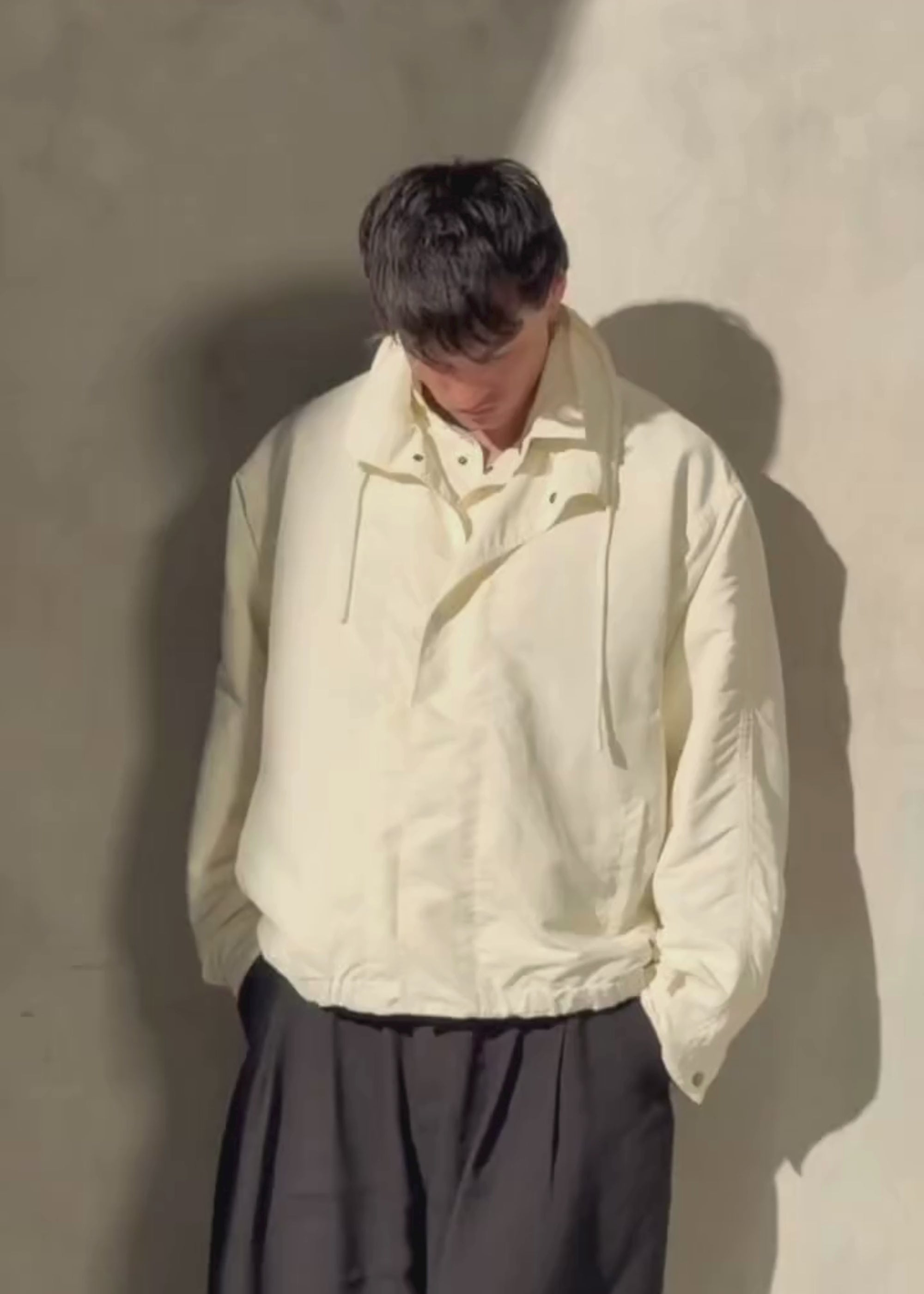 DOUBLE FRONT BOMBER - Cream