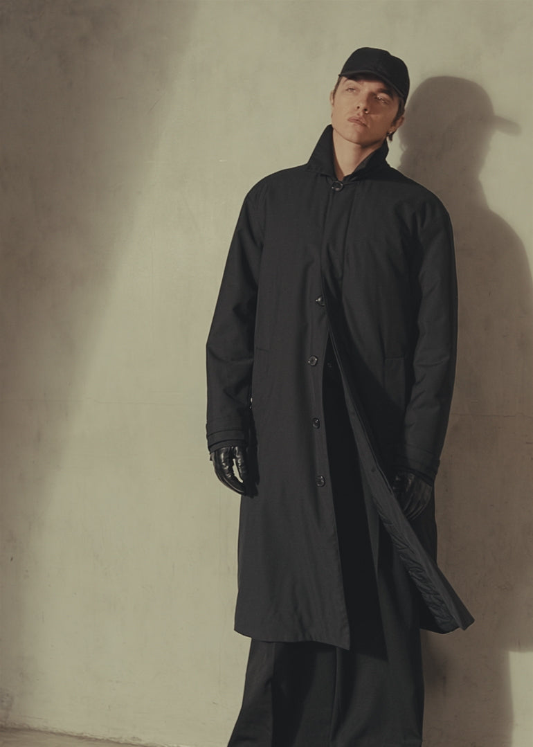 AUTER QUILTED MAC COAT - Noir
