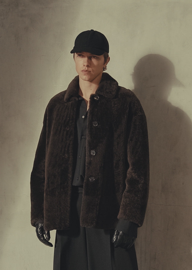 SHEARLING SHIRT JACKET - Espresso