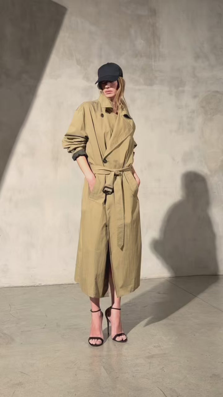AUTER Italian Trench in Sand | Unisex Water Resistant | Made in