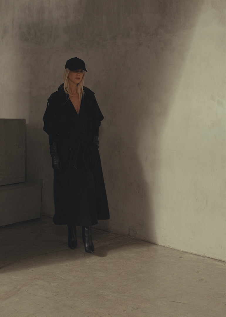 ITALIAN CASHMERE TRENCH - Noir